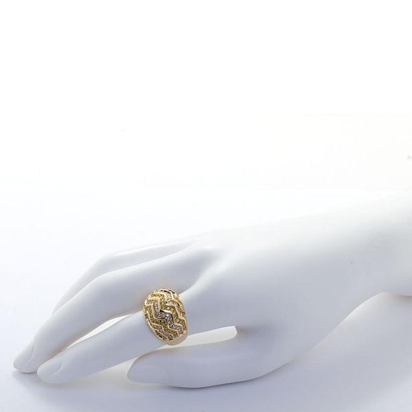 CARTIER Yellow and White Diamond Dome Ring - 3686 - TMW Jewels Co.