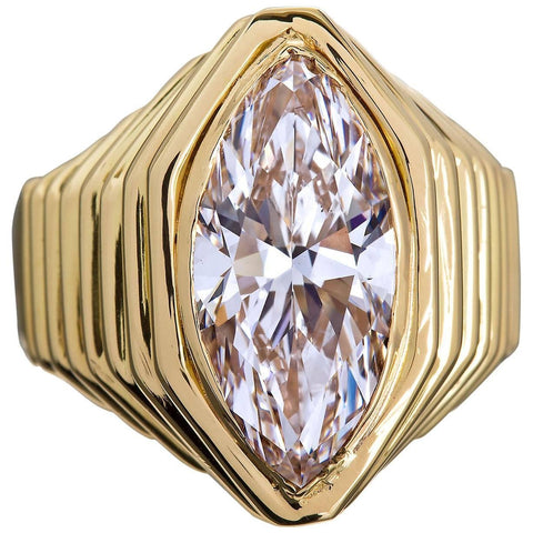 Bulgari 5.04 Carat Marquise Diamond Engagement Ring GIA Cert - 4229-4228 - TMW Jewels Co.