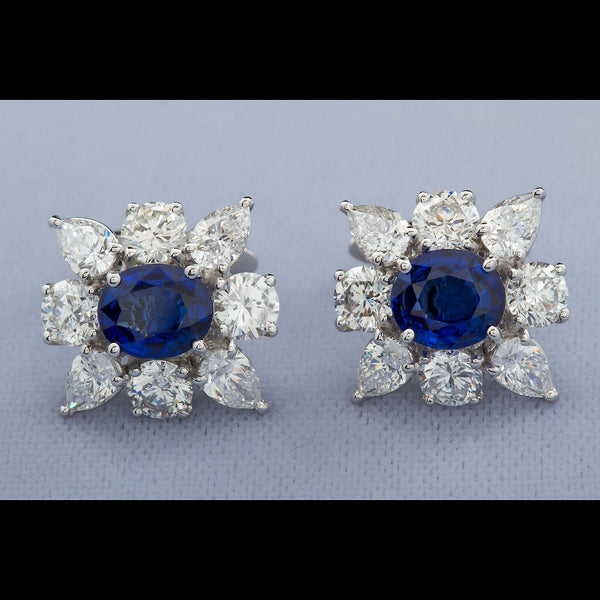 4.63 Carats Sapphire Diamond Cufflinks - - TMW Jewels Co.