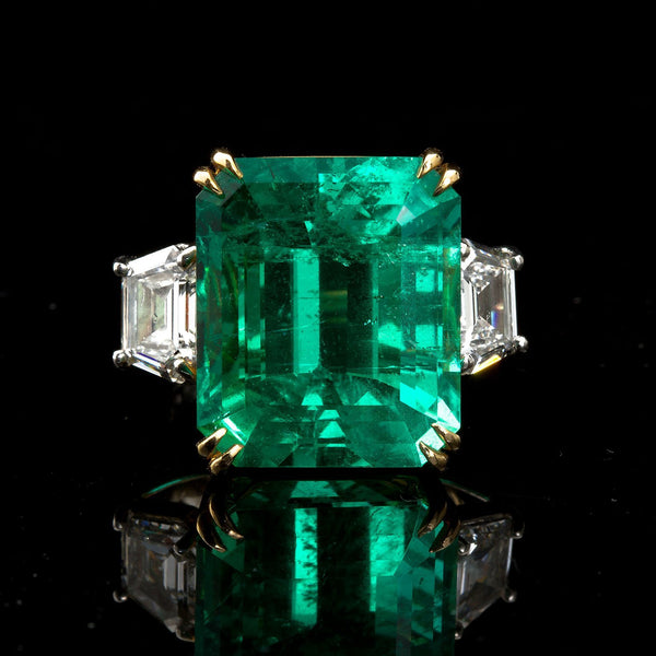 PATRICE Large Colombian Emerald Engagement Ring - TMWJ-5363-5305 - TMW Jewels Co.