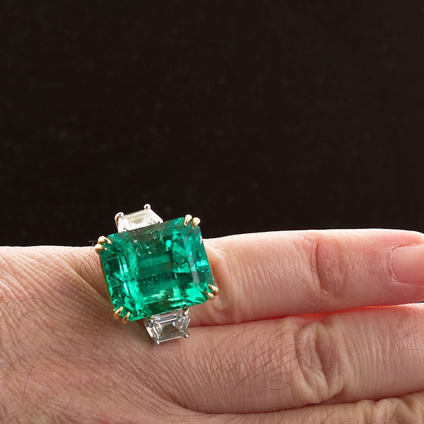 PATRICE Large Colombian Emerald Engagement Ring - TMWJ-5363-5305 - TMW Jewels Co.