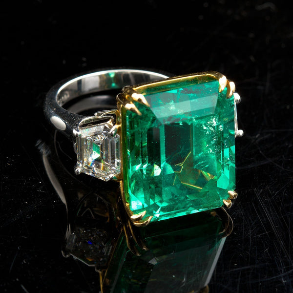 PATRICE Large Colombian Emerald Engagement Ring - TMWJ-5363-5305 - TMW Jewels Co.