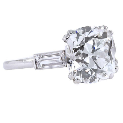 JANESICH 5.16 Carat H/VS2 GIA Old Cushion Brilliant Diamond Ring - 1516 - TMW Jewels Co.