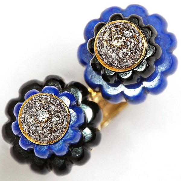 Vintage Diamond & Lapis Lazuli Twin Minarets Ring - 2267 - TMW Jewels Co.