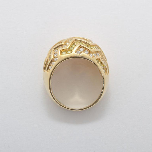 CARTIER Yellow and White Diamond Dome Ring - 3686 - TMW Jewels Co.