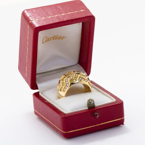CARTIER Yellow and White Diamond Dome Ring - 3686 - TMW Jewels Co.