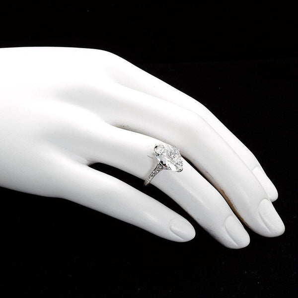 Antique Oval Diamond 3.18 Carat D-IF Platinum Ring Type 2a GIA Certified - 3895-5977 - TMW Jewels Co.