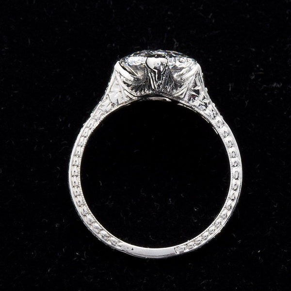 Antique Oval Diamond 3.18 Carat D-IF Platinum Ring Type 2a GIA Certified - 3895-5977 - TMW Jewels Co.
