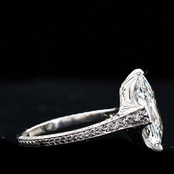 Antique Oval Diamond 3.18 Carat D-IF Platinum Ring Type 2a GIA Certified - 3895-5977 - TMW Jewels Co.