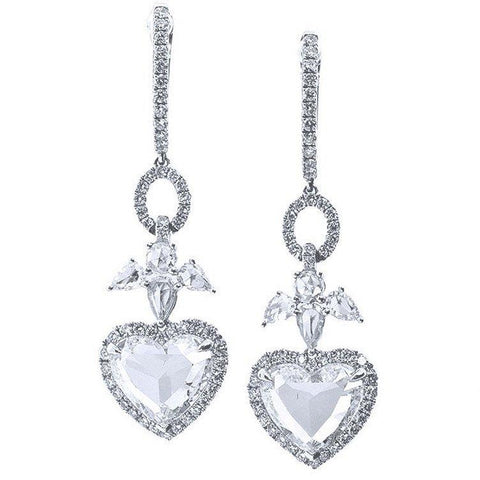 3.32 Carats Angels and Hearts Diamond Dangle Earrings GIA Certified - 4003 - TMW Jewels Co.