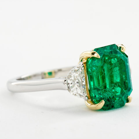 4.31 Carat Colombian Emerald Engagement Ring - - TMW Jewels Co.