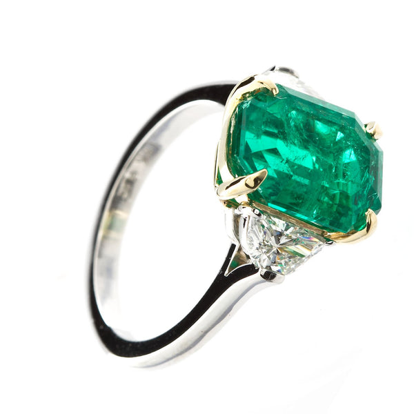 4.31 Carat Colombian Emerald Engagement Ring - - TMW Jewels Co.