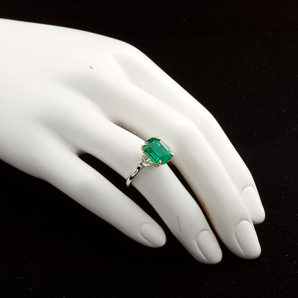 4.31 Carat Colombian Emerald Engagement Ring - - TMW Jewels Co.