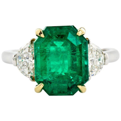 4.31 Carat Colombian Emerald Engagement Ring - - TMW Jewels Co.