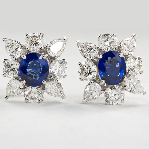 4.63 Carats Sapphire Diamond Cufflinks - - TMW Jewels Co.