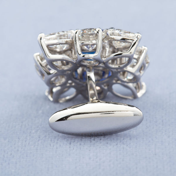 4.63 Carats Sapphire Diamond Cufflinks - - TMW Jewels Co.