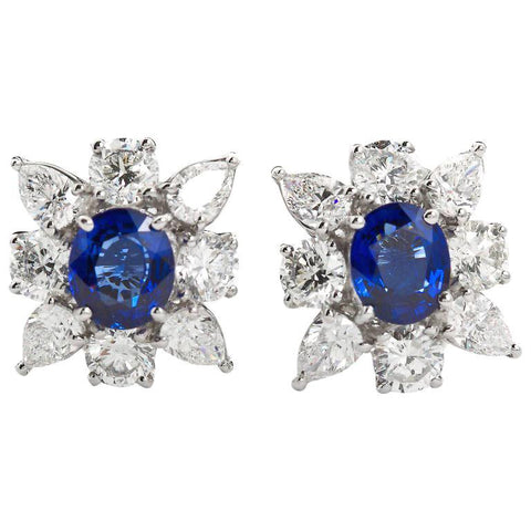 4.63 Carats Sapphire Diamond Cufflinks - - TMW Jewels Co.