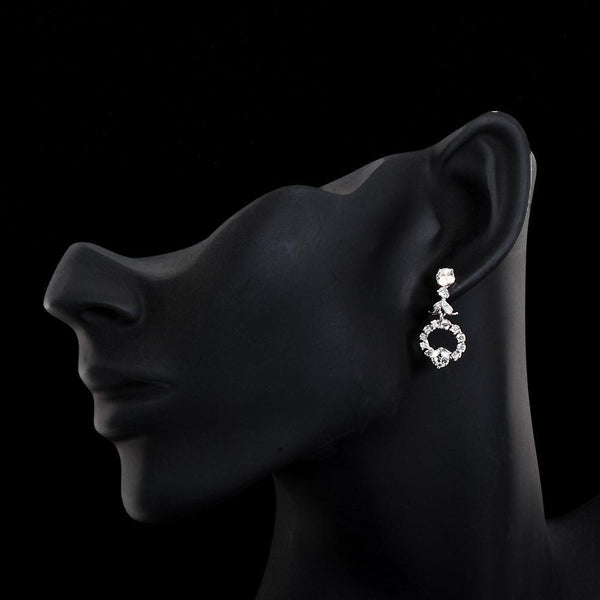 Diamond Drop Hoop Design Earrings - 6236 - TMW Jewels Co.