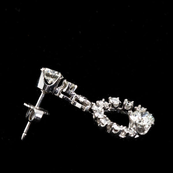 Diamond Drop Hoop Design Earrings - 6236 - TMW Jewels Co.