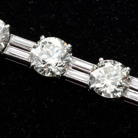 28 Carats 1960s Vintage Fine Diamond Tennis Bracelet - 7846 - TMW Jewels Co.