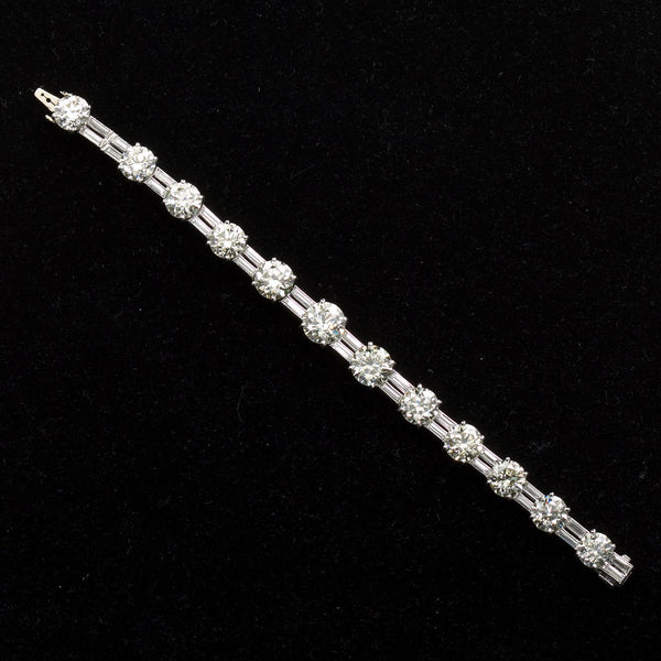 28 Carats 1960s Vintage Fine Diamond Tennis Bracelet - 7846 - TMW Jewels Co.