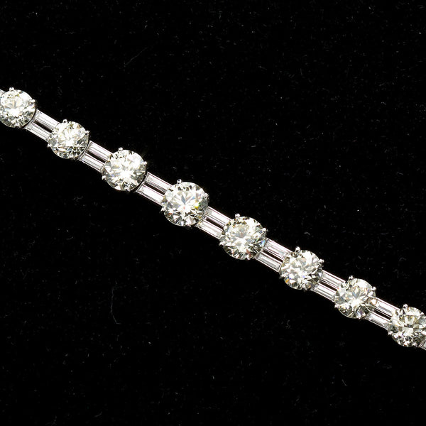 28 Carats 1960s Vintage Fine Diamond Tennis Bracelet - 7846 - TMW Jewels Co.