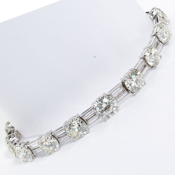 28 Carats 1960s Vintage Fine Diamond Tennis Bracelet - 7846 - TMW Jewels Co.