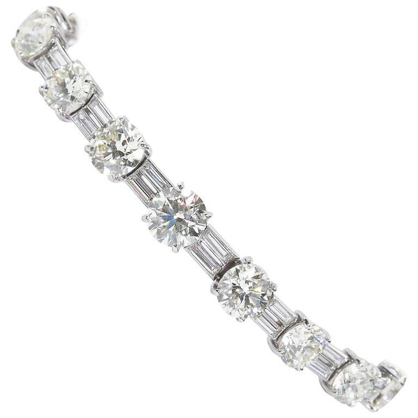 28 Carats 1960s Vintage Fine Diamond Tennis Bracelet - 7846 - TMW Jewels Co.