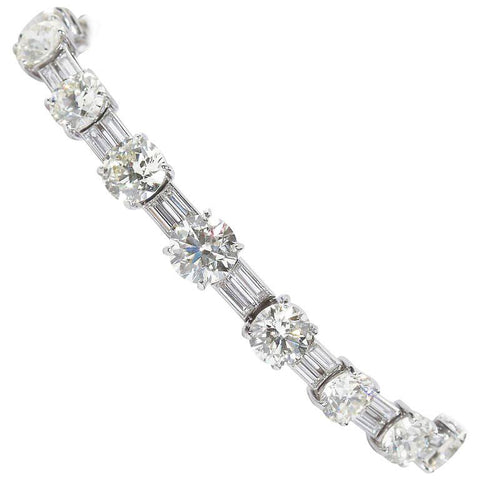 28 Carats 1960s Vintage Fine Diamond Tennis Bracelet - 7846 - TMW Jewels Co.