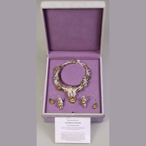 Suite of Monkey Themed Diamond Emerald Jewelry from Elizabeth Taylor Collection - 93417 - TMW Jewels Co.