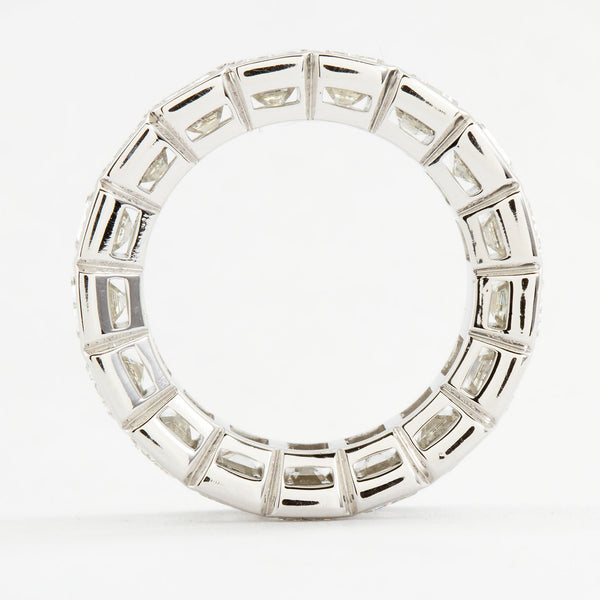 Platinum Emerald Cut Diamond Eternity Band 17 Diamonds 12.00 Carats GIA Certs - - TMW Jewels Co.