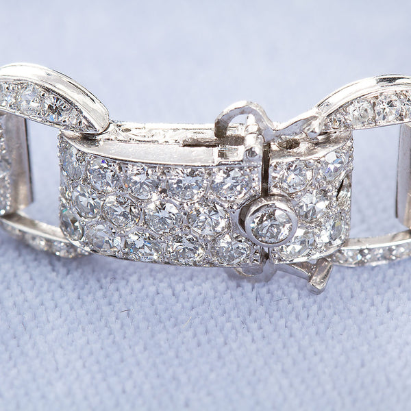 Art Deco French Diamond Link Pave Bracelet 18.50 Carats - TMWJ-1720 - TMW Jewels Co.