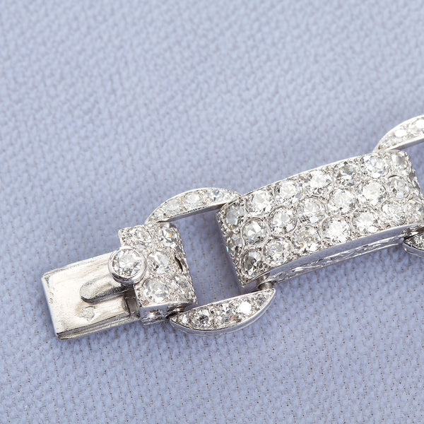 Art Deco French Diamond Link Pave Bracelet 18.50 Carats - TMWJ-1720 - TMW Jewels Co.