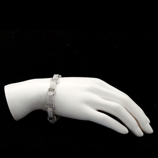 Art Deco French Diamond Link Pave Bracelet 18.50 Carats - TMWJ-1720 - TMW Jewels Co.