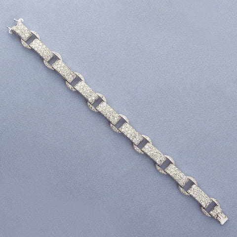 Art Deco French Diamond Link Pave Bracelet 18.50 Carats - TMWJ-1720 - TMW Jewels Co.