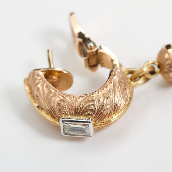 Cazzaniga Diamond Multi Gem Dangle Earrings - TMWJ-190506-4 - TMW Jewels Co.