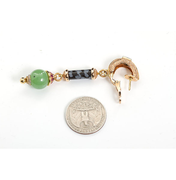 Cazzaniga Diamond Multi Gem Dangle Earrings - TMWJ-190506-4 - TMW Jewels Co.