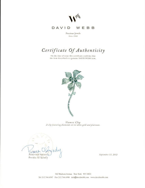 David Webb Diamond Long Stem Flower Brooch - TMWJ-3952 - TMW Jewels Co.
