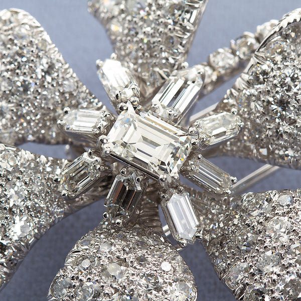 David Webb Diamond Long Stem Flower Brooch - TMWJ-3952 - TMW Jewels Co.