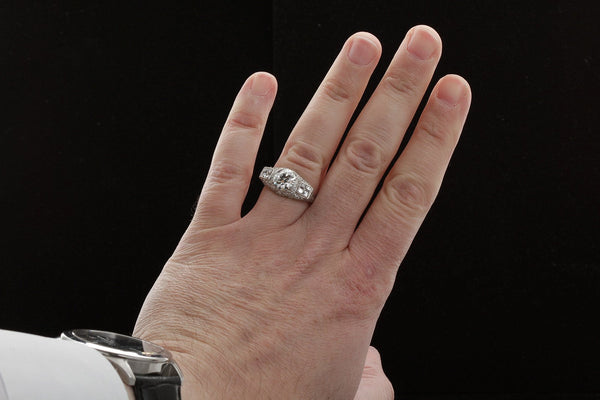 85 Carat Vintage Round European Cut Diamond Engagement Ring