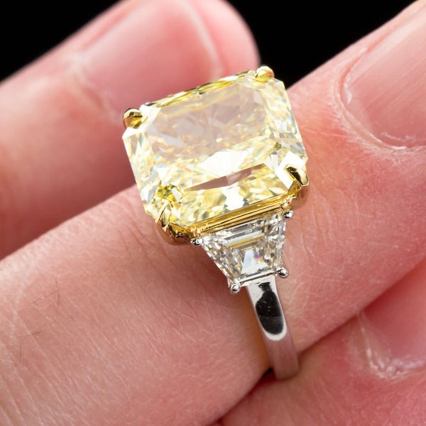 Fancy Yellow Diamond Engagement Ring 7.34 Carat GIA Certified - TMWJ-7728-8617 - TMW Jewels Co.