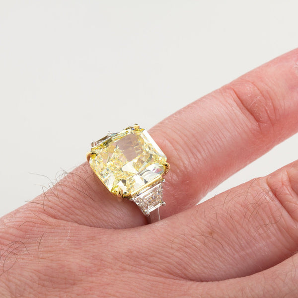 Fancy Yellow Diamond Engagement Ring 7.34 Carat GIA Certified - TMWJ-7728-8617 - TMW Jewels Co.