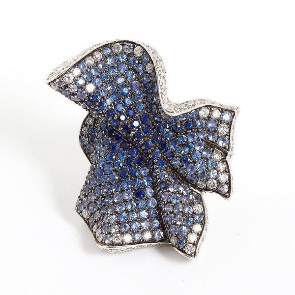 Salavetti Sapphire Diamond Gathered Ribbon Cocktail Ring - TMWJ-8820-1 - TMW Jewels Co.