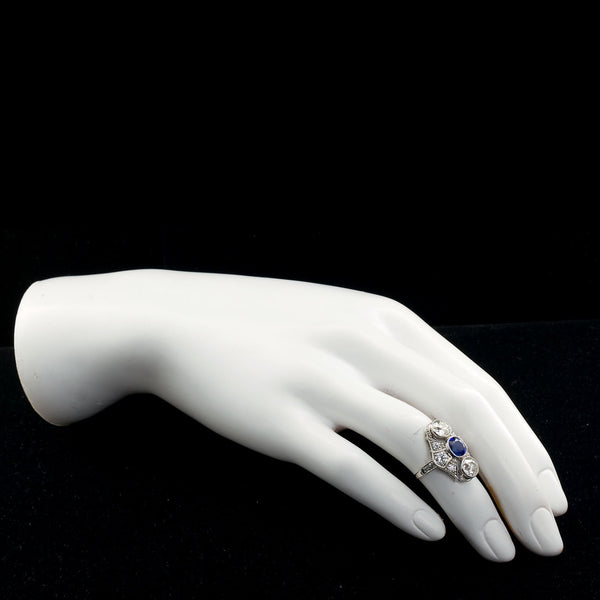 Art Deco Kashmir No Heat Sapphire 1.66 Carat and Diamond Ring AGL Cert - TMWJ7735 - TMW Jewels Co.