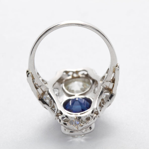 Art Deco Kashmir No Heat Sapphire 1.66 Carat and Diamond Ring AGL Cert - TMWJ7735 - TMW Jewels Co.